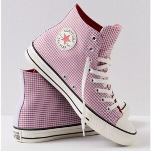 NEW Converse Chuck Taylor All Star‎ CHECK Hi Top Sneakers WOMEN 7 FREE PEOPLE